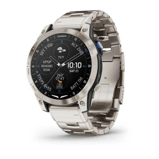 Garmin D2 Mach 1 GPS Aviator Smartwatch Titanium