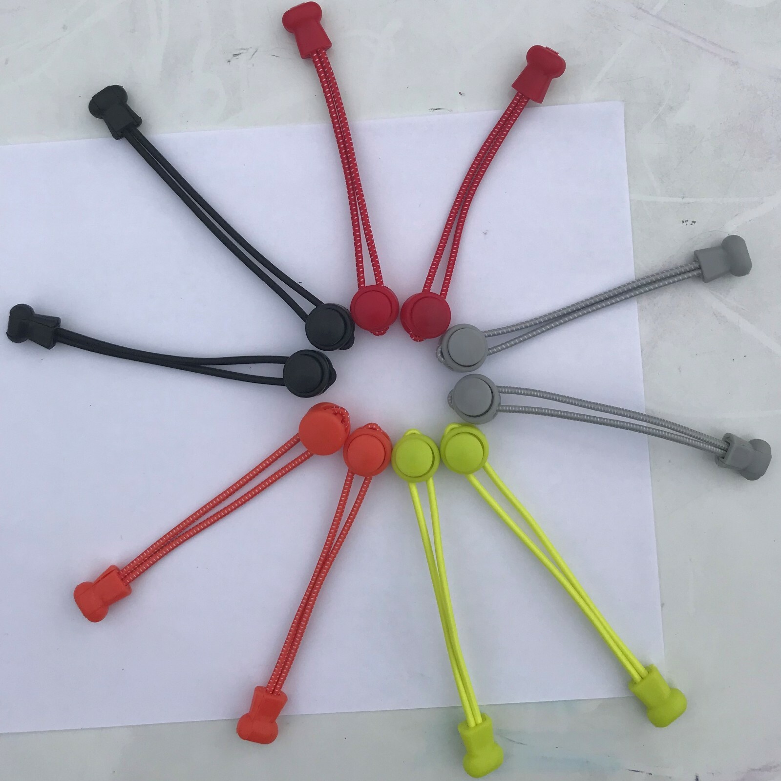 3 pair No Tie Elastic Shoelaces Lock Laces Shoe Strings Sports w/ Locking Toggle