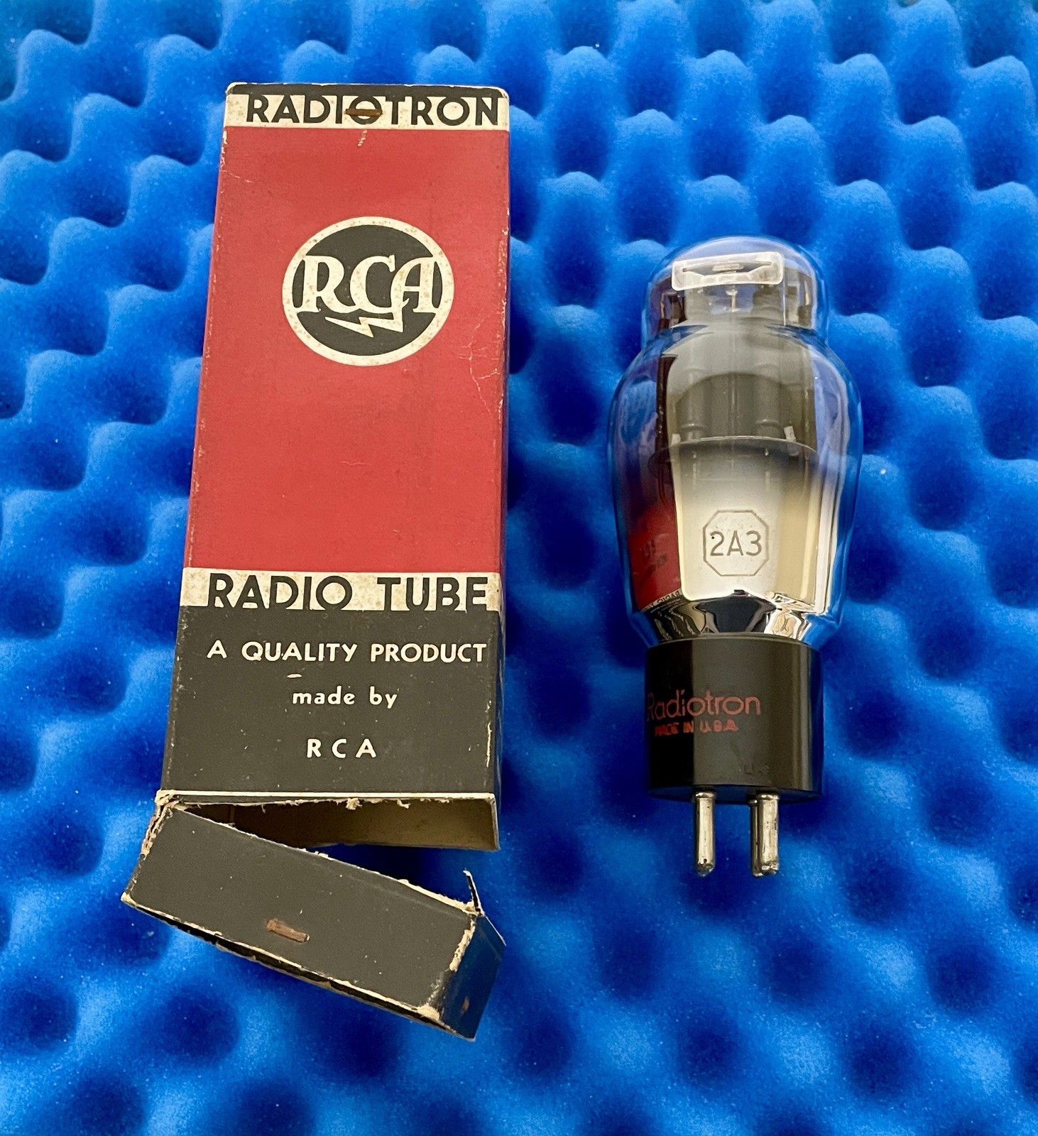 ONE NOS RCA 2A3 Vacuum Tube/ U3 =1937/ Spring Top /Foil Getter/ Amplitrex TESTED