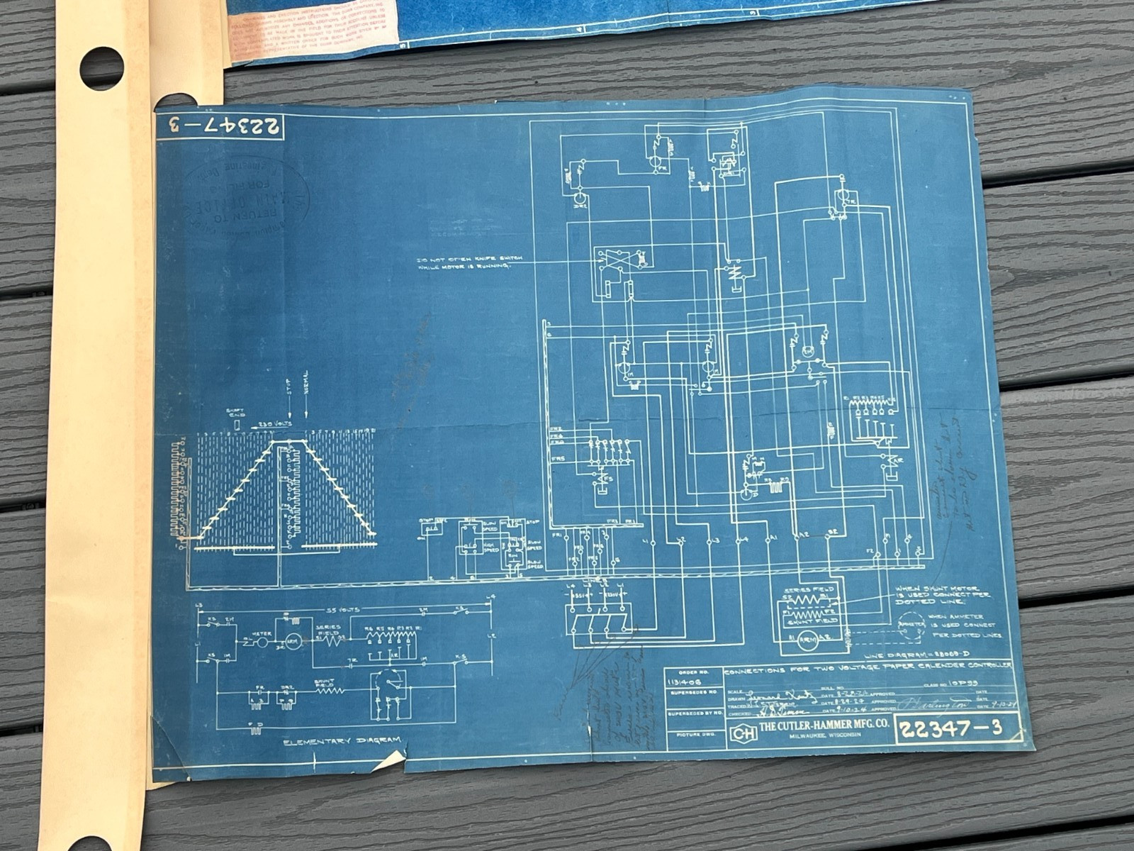 Lot 6 Vtg Industrial Dorr CO Blueprints Claridge Fan Cutler Hammer Blue Prints