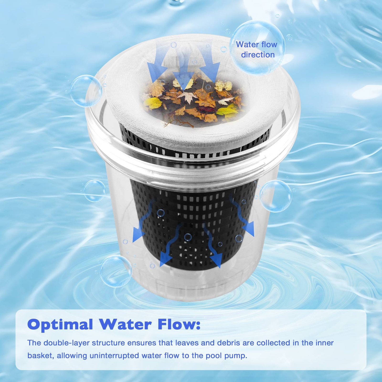 In-line Pool Leaf Canister Basket Fit for Hayward W560 Poolvac Suction Cleaners