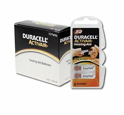 New Duracell Activair Hearing Aid Batteries: Size 312 (24 Batteries)-Exp 06 2029
