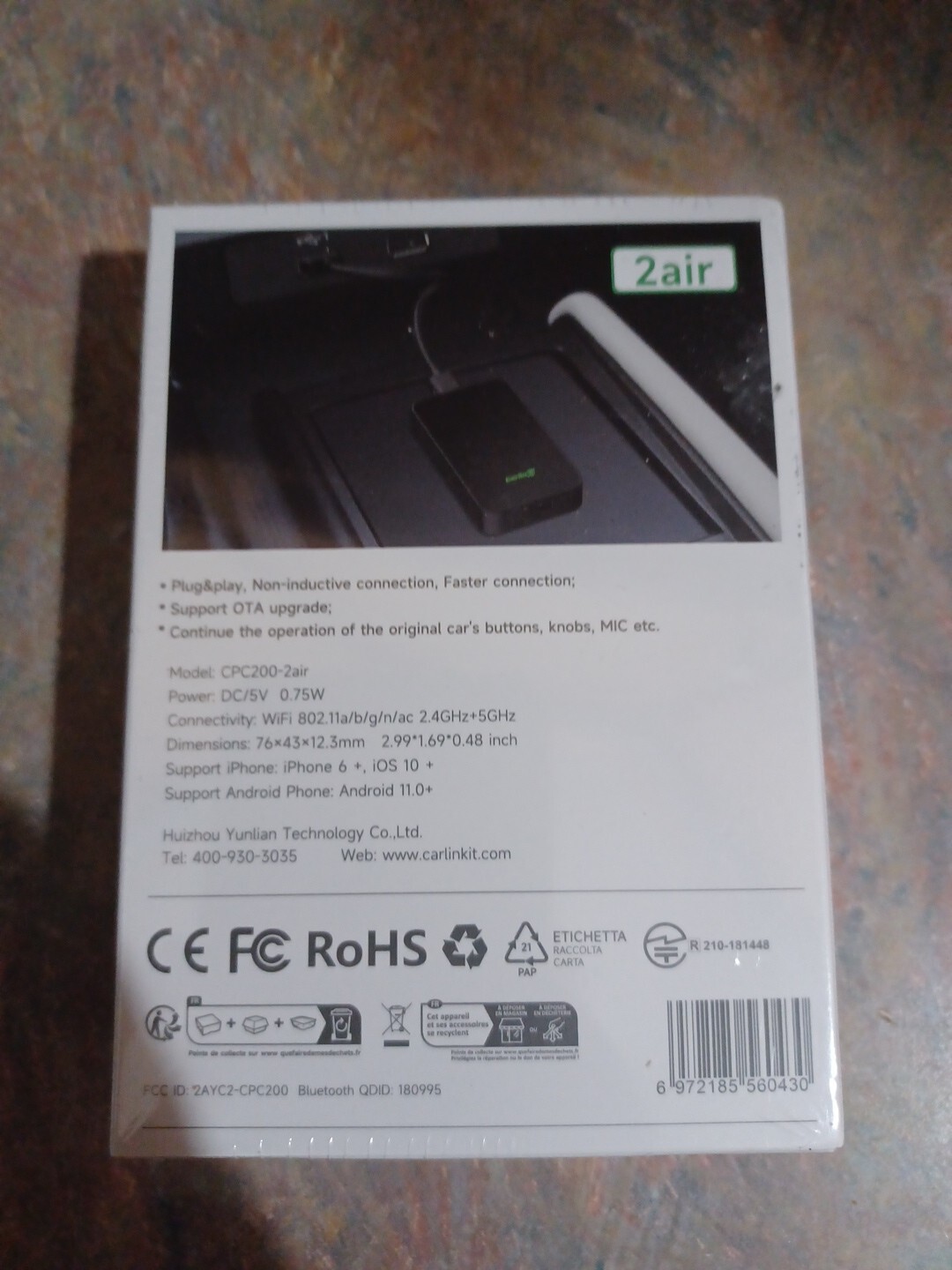 New CarlinKit 5.0 (2Air) Wireless Adapter Apple CarPlay Android Auto