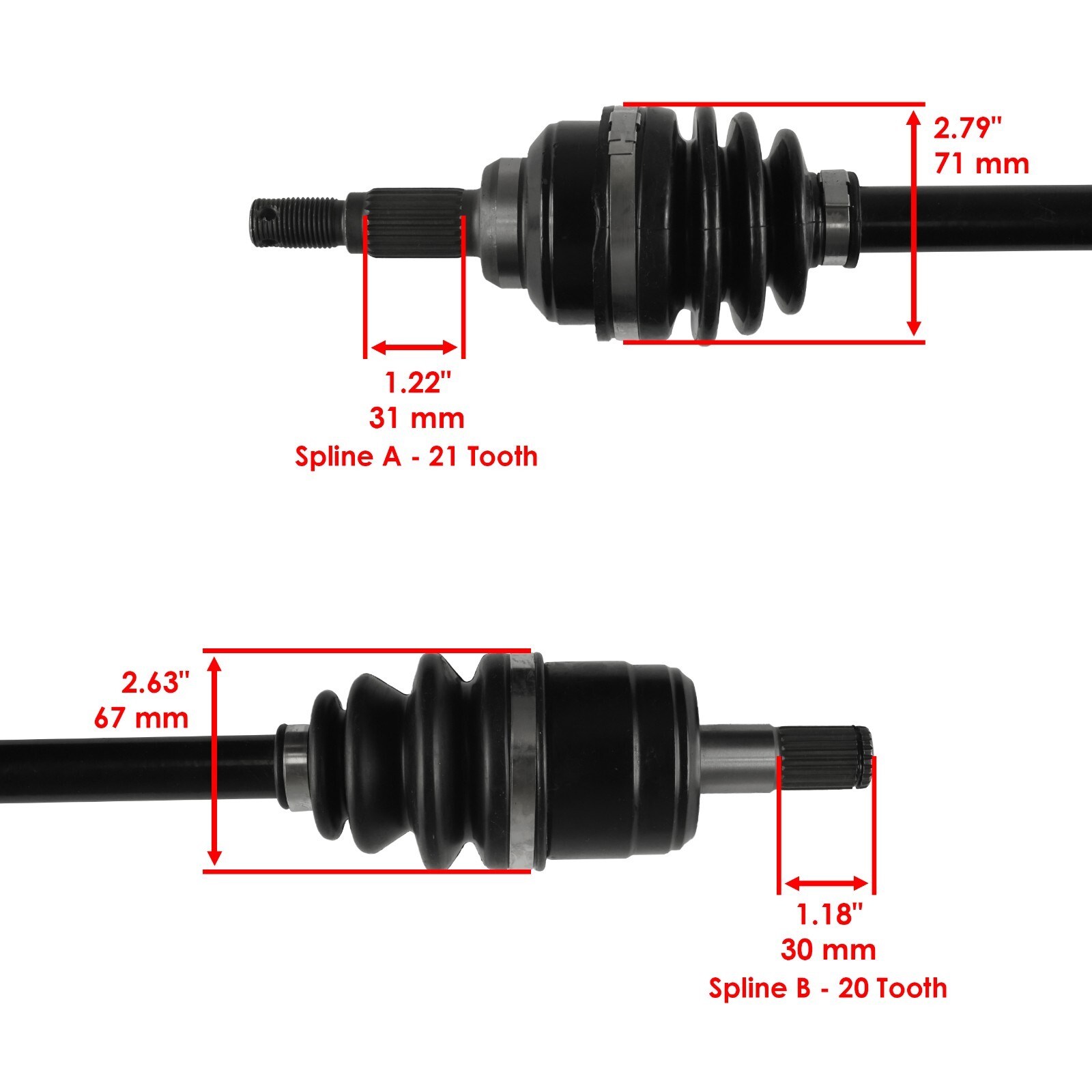 Front Right And Left CV Joint Axle for Honda TRX400FW Foreman 400 4X4 1995-2001