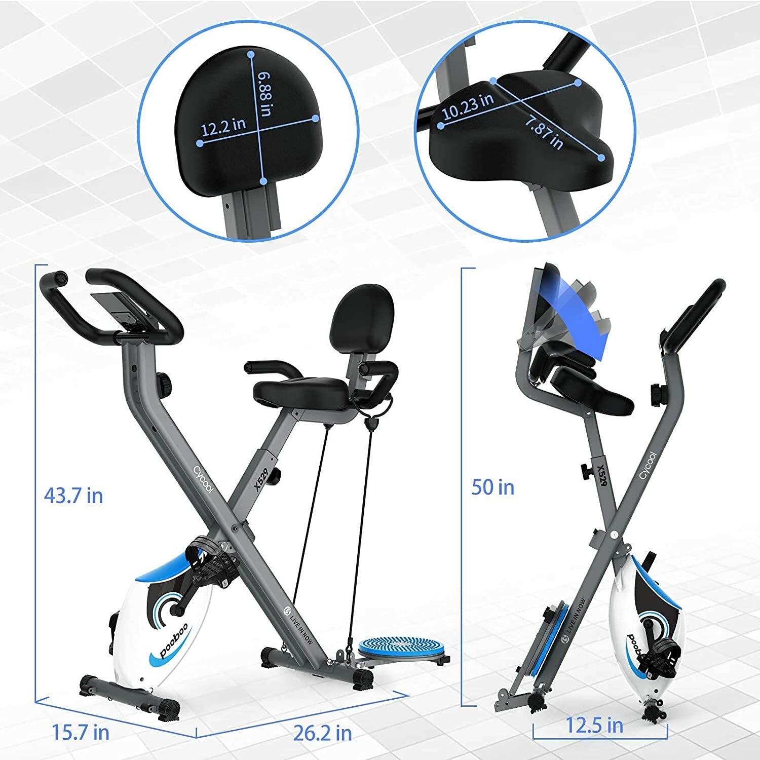 Pooboo Indoor Exercise Bike Stationary Cycling Bicycle Cardio Fitness Workout