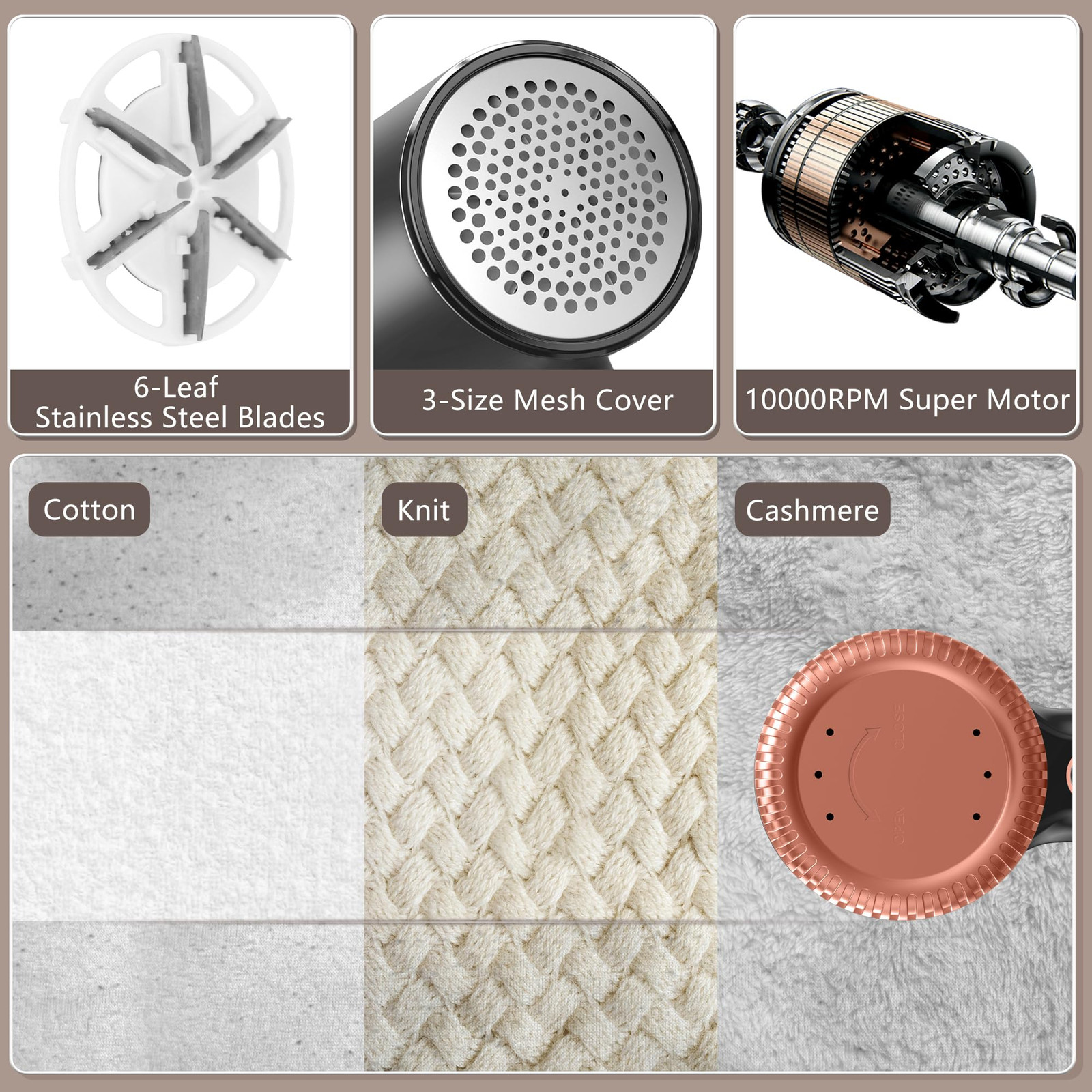 1200mAh Electric Lint Remover Portable Rechargeable Fabric Shaver for Clothes