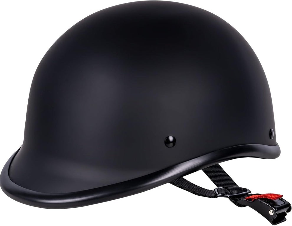 DOT Approved Half Shell Motorcycle Helmet Hawk Style Matte Black Open Face M Siz