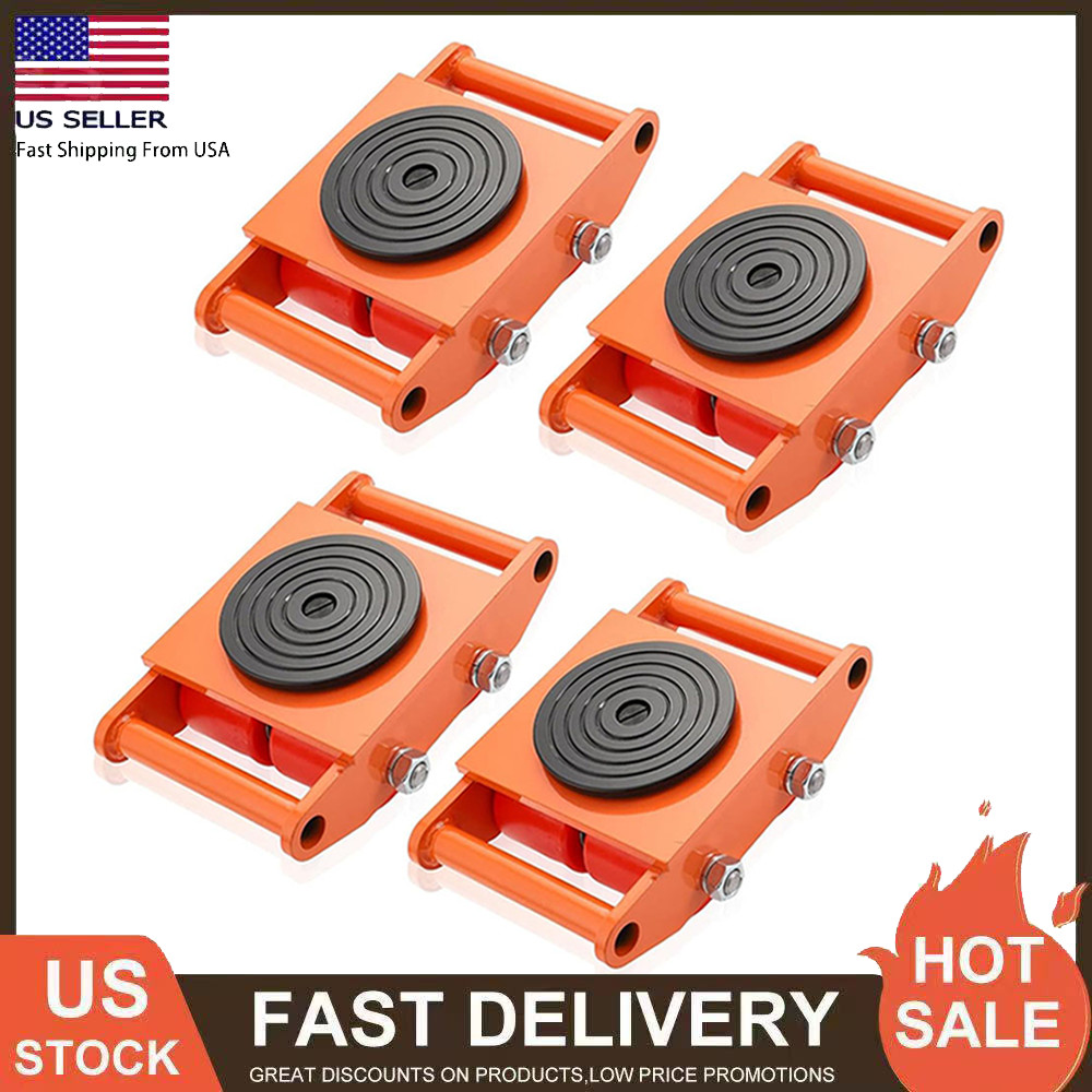 4PCS Machinery Mover 6/8/12 Ton Heavy Duty Machine Dolly Equipment Roller Skates