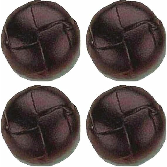 ATbutton Brand 4 Large (7/8 inch), Brown, Genuine Leather Buttons- Hand Crafted