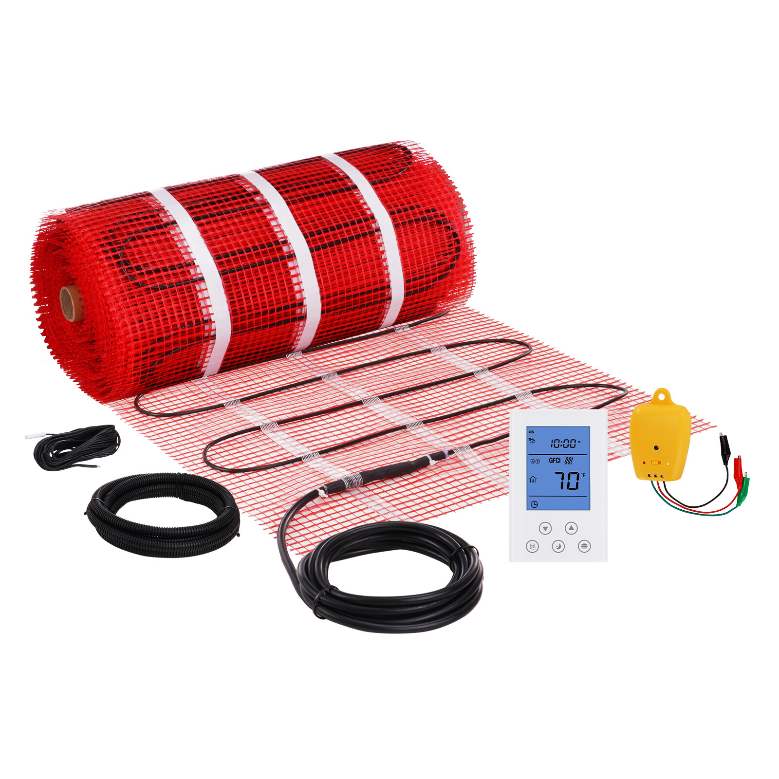 100 sqft Electric Radiant Floor Heating System Heat Mat with Thermostat