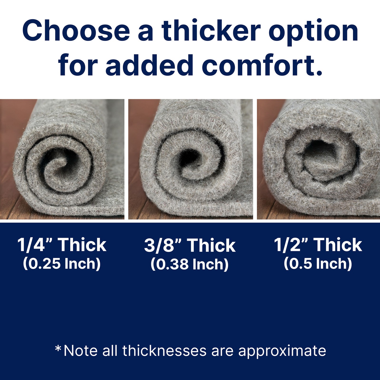 RUGPADUSA - Eco-Plush - 100% Felt - Premium Cushioning Rug Pad