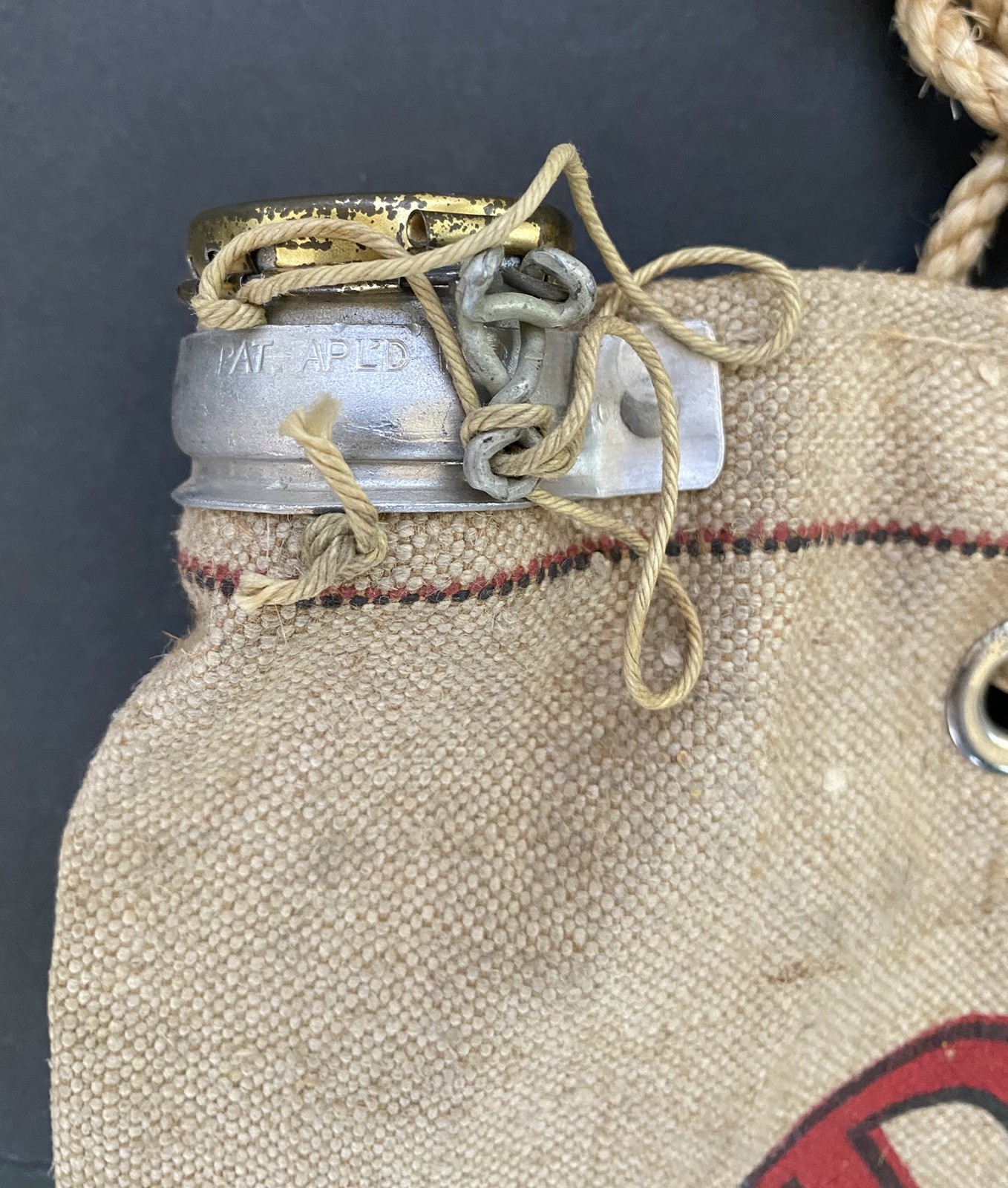 Vtg Desert Brand Canvas Water Bag USA Made San Francisco CA, Boise Cascade