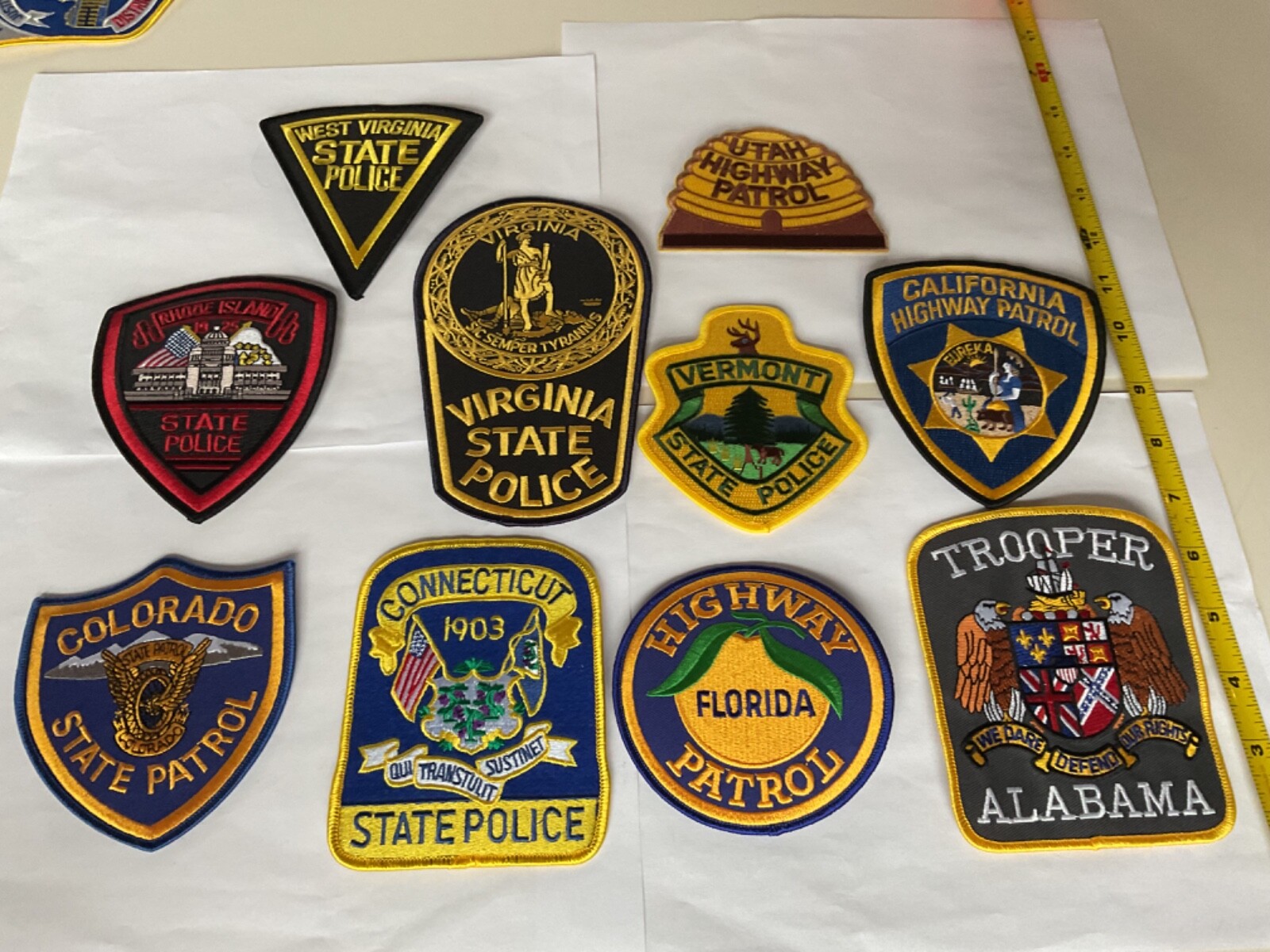 Police collectors patch set 50 pieces all different state patches. All New