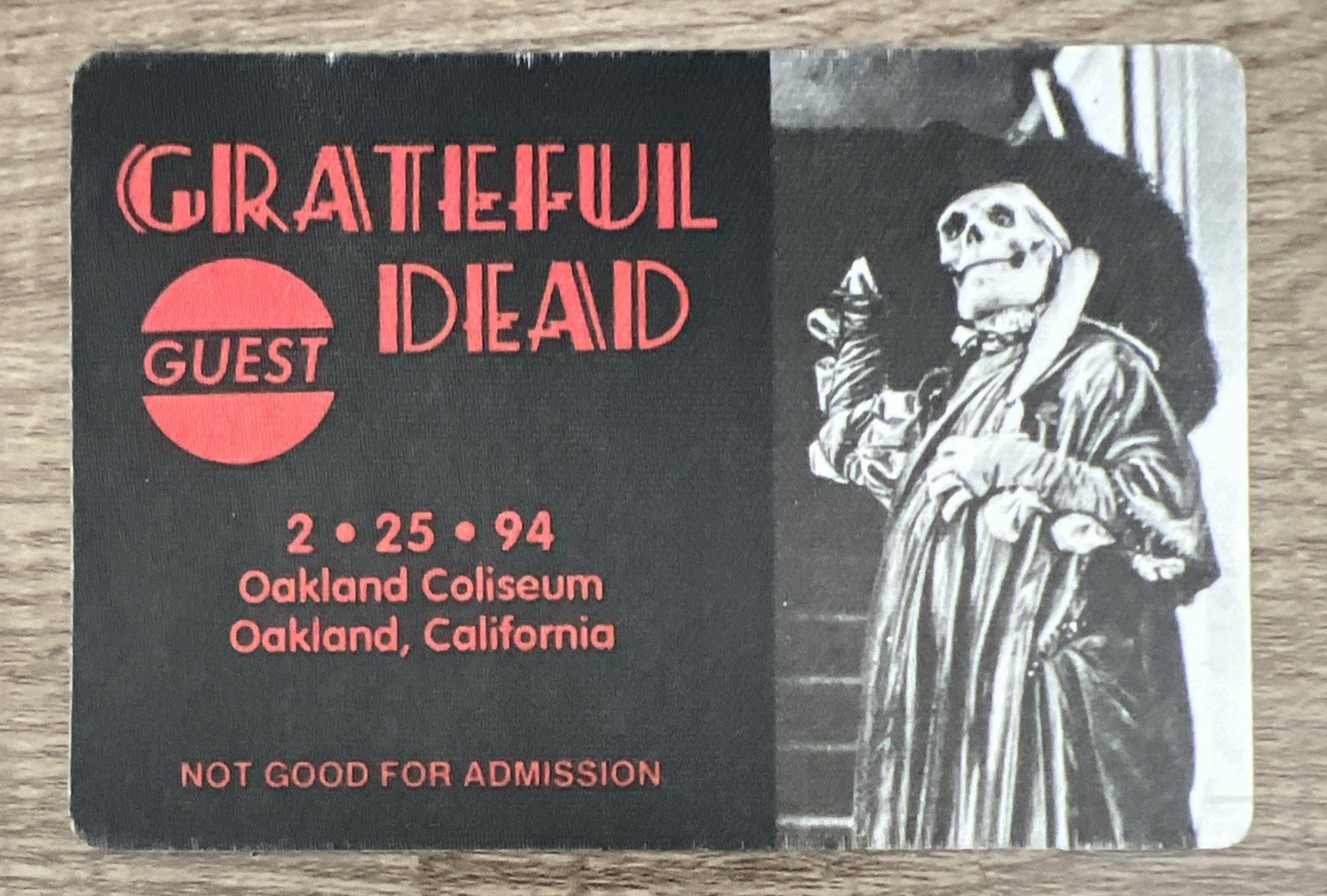Grateful Dead Backstage Pass Oakland 2/25/94 2/25/1994 Lon Chaney Phantom Opera
