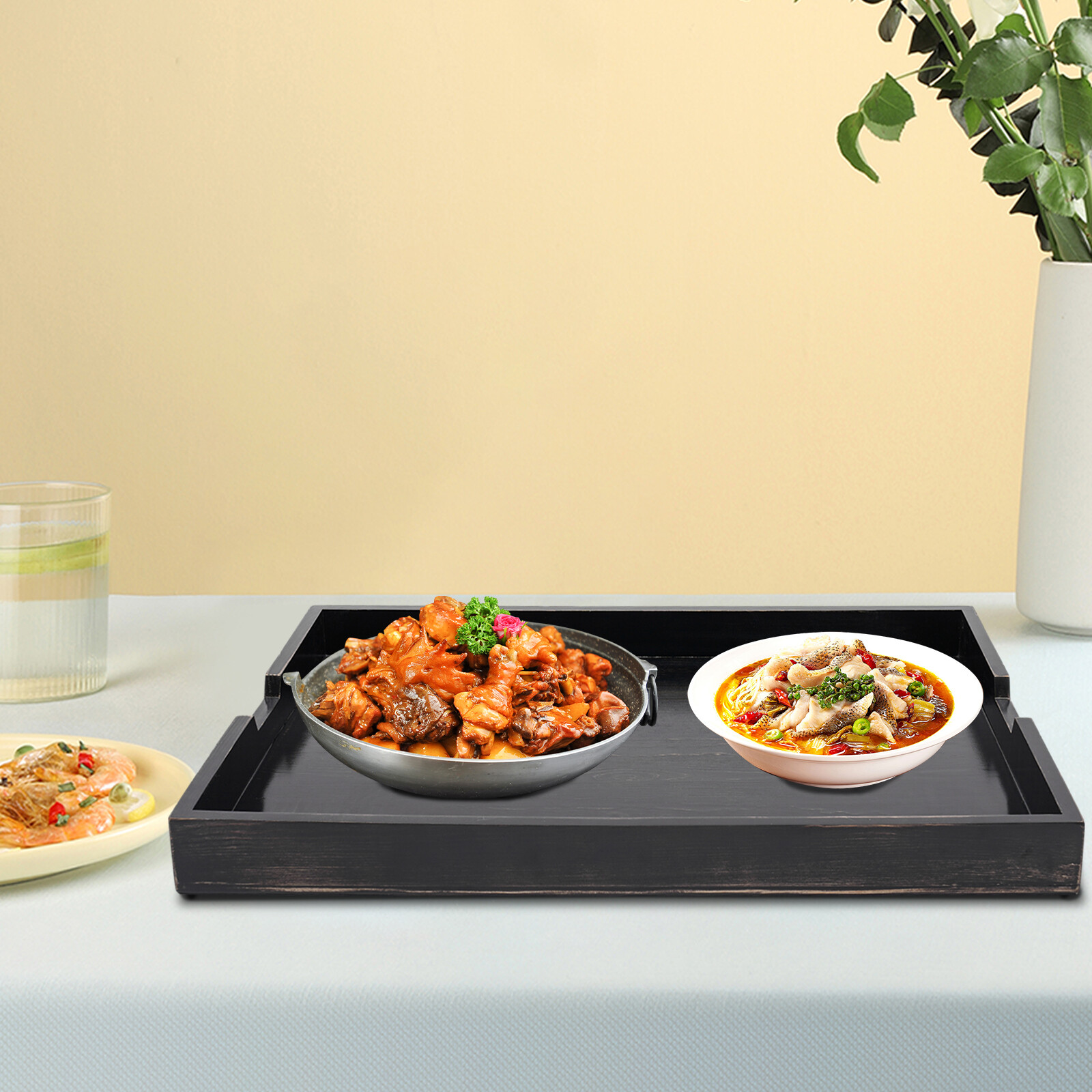 Stove Top Cover Pine Wood Noodle Board Stove Covers with Built-in Handles