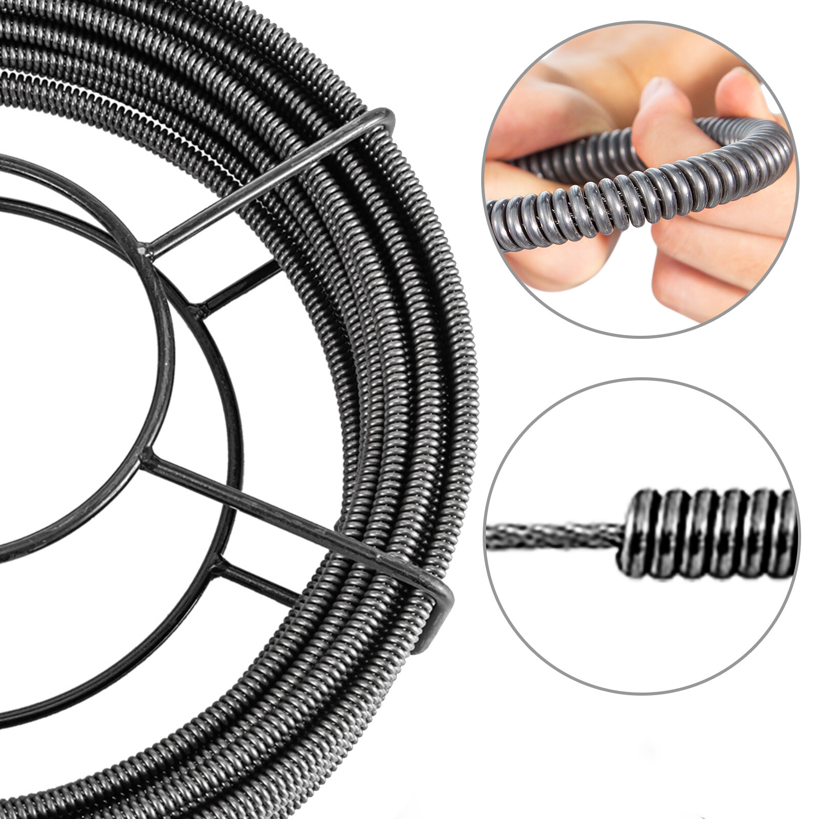 VEVOR 100Ft Drain Cable Sewer Cable 1/2In Drain Cleaning Cable Auger Snake Pipe