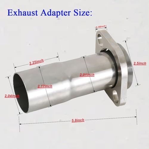 2'' ID to 2.5'' ID Stainless Steel Exhaust Adapter Reducer Replace #41724, w/