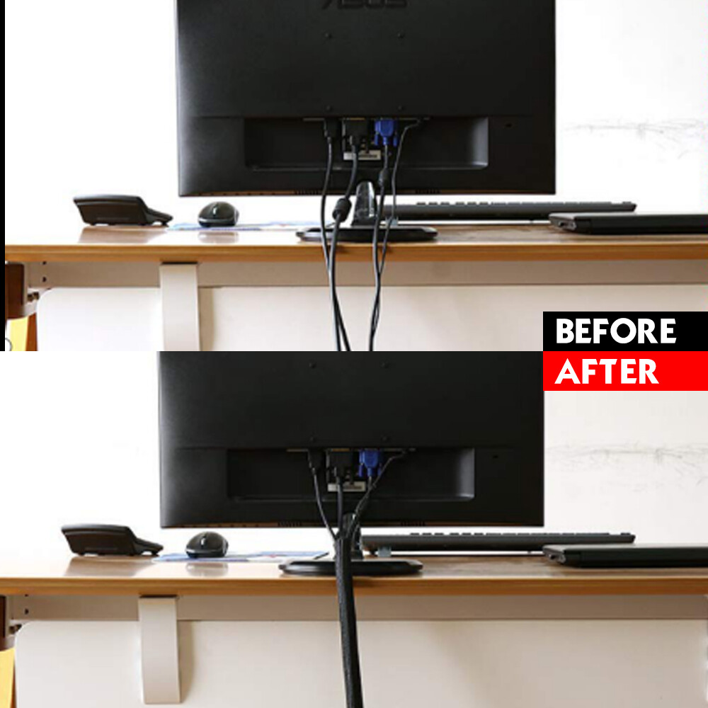 Braided Split Sleeving Wire Loom Tubing Cable insulated Sleeve Cord Protector