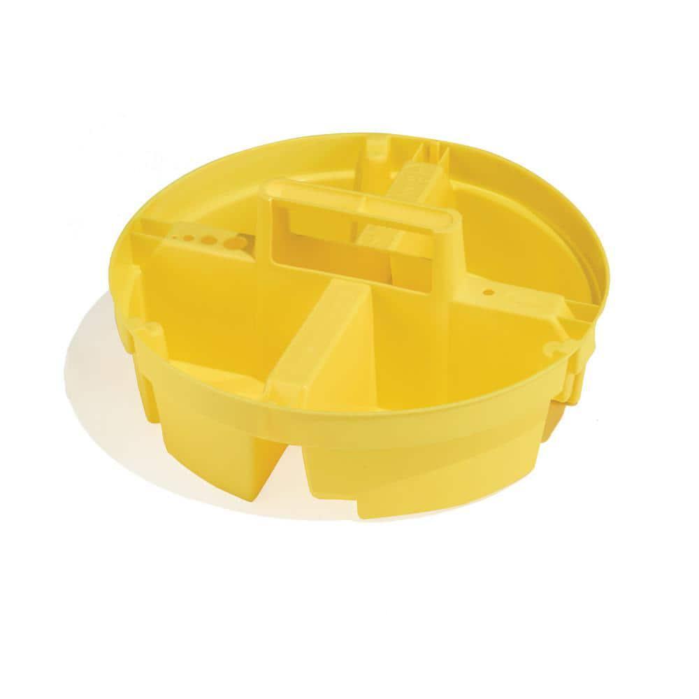 10.25in 4-Compartment 5 Gal Pail Bucket Stacker Tools Compartment Organizer