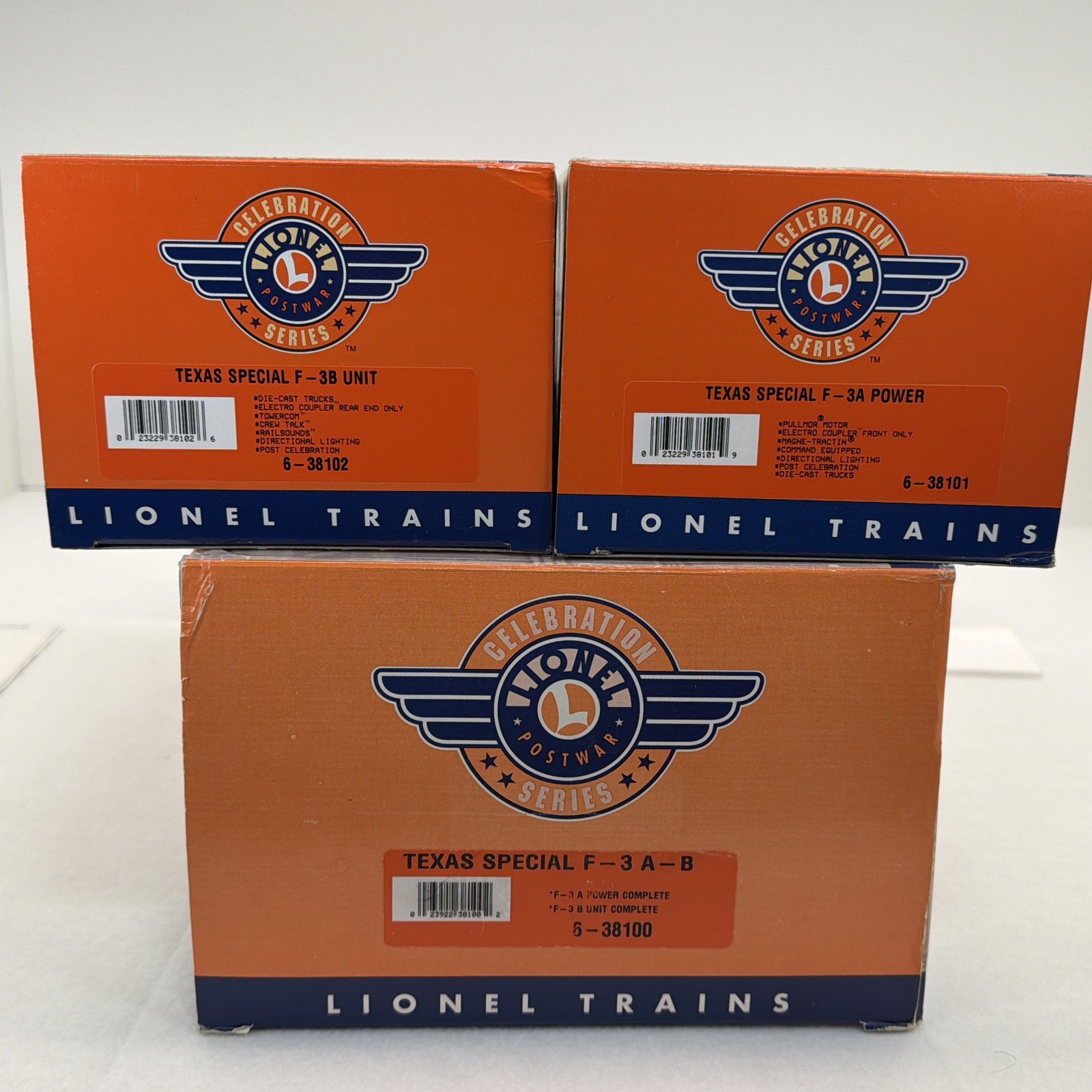 Lionel PWC TMCC 6-38100 Texas Special MKT F-3 AB Diesel Set O Gauge Used 2245 RS