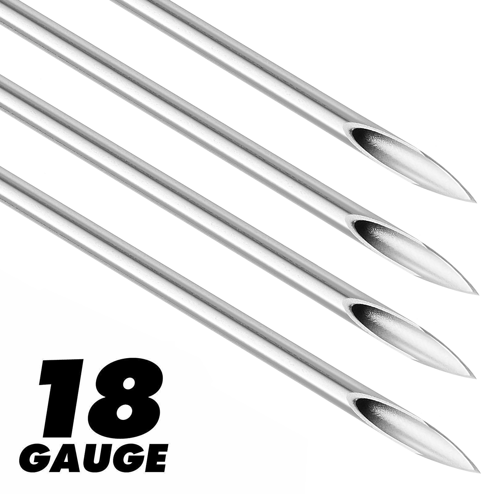 100 Mix Body Piercing Needle Sizes 12g, 14g, 16g, 18g and 20g (20 pcs each)