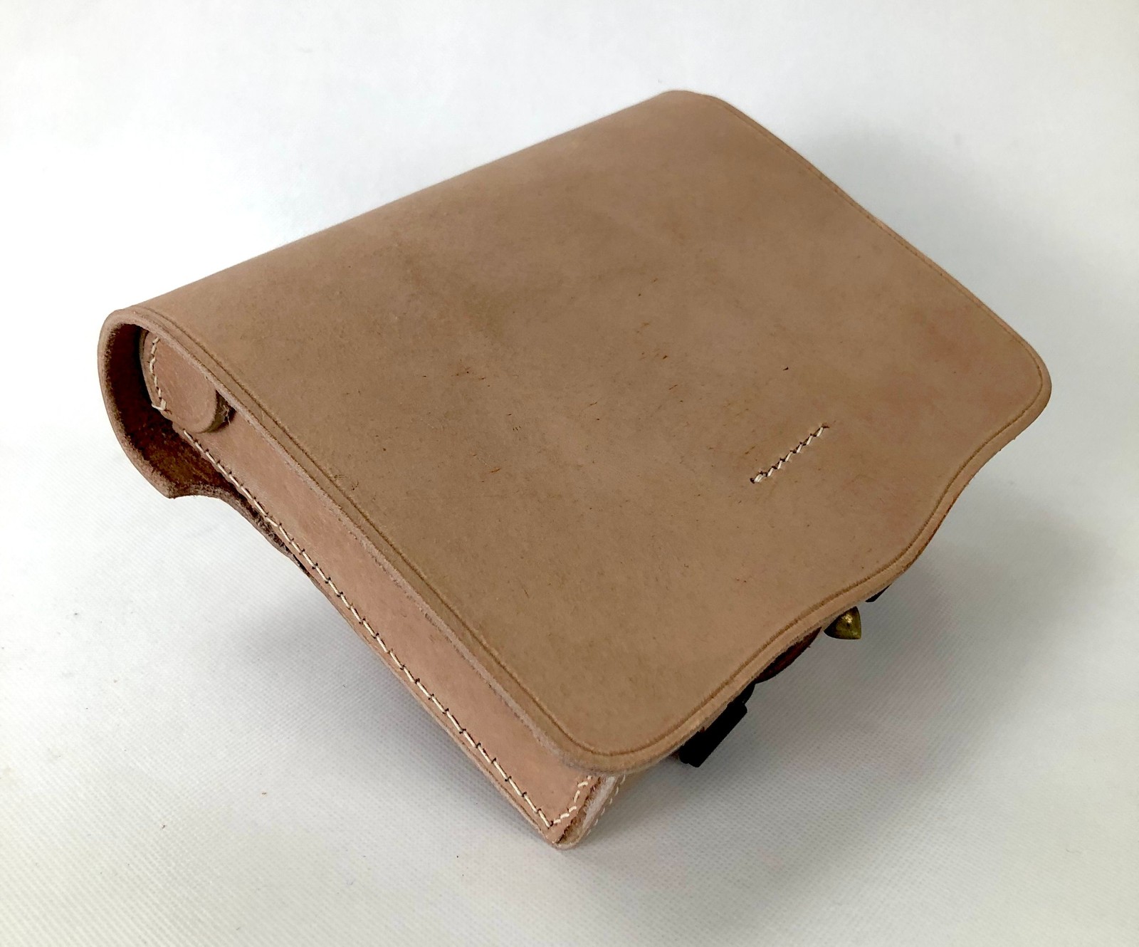 Natural Leather Civil War Cartridge Box with Tins