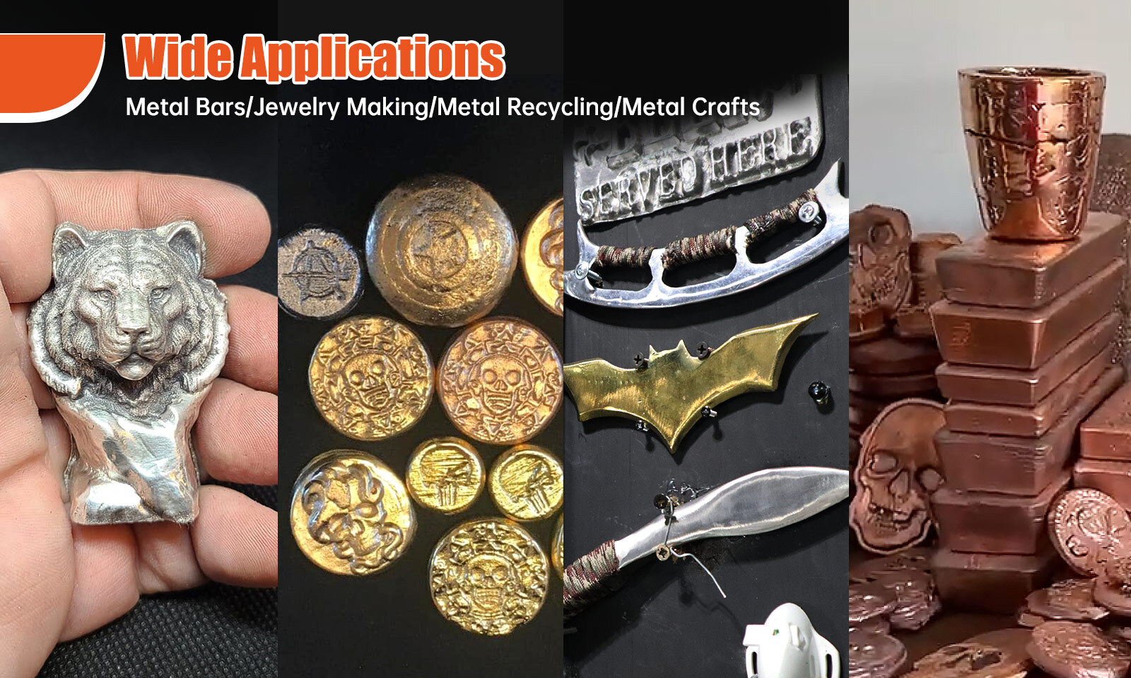 TOAUTO 3KG Electric Melting Furnace Gold Metal Smelter 2102℉ Crucible Ingot Mold