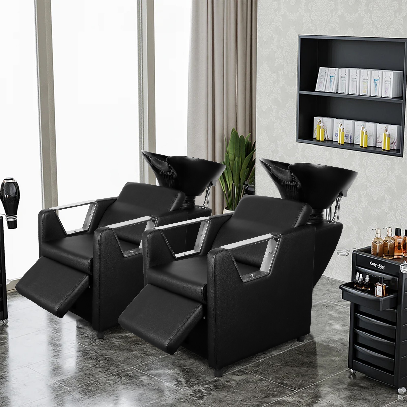 Backwash Chair Adjustable ABS Plastic Shampoo Bowl Sink Support for Spa Salon