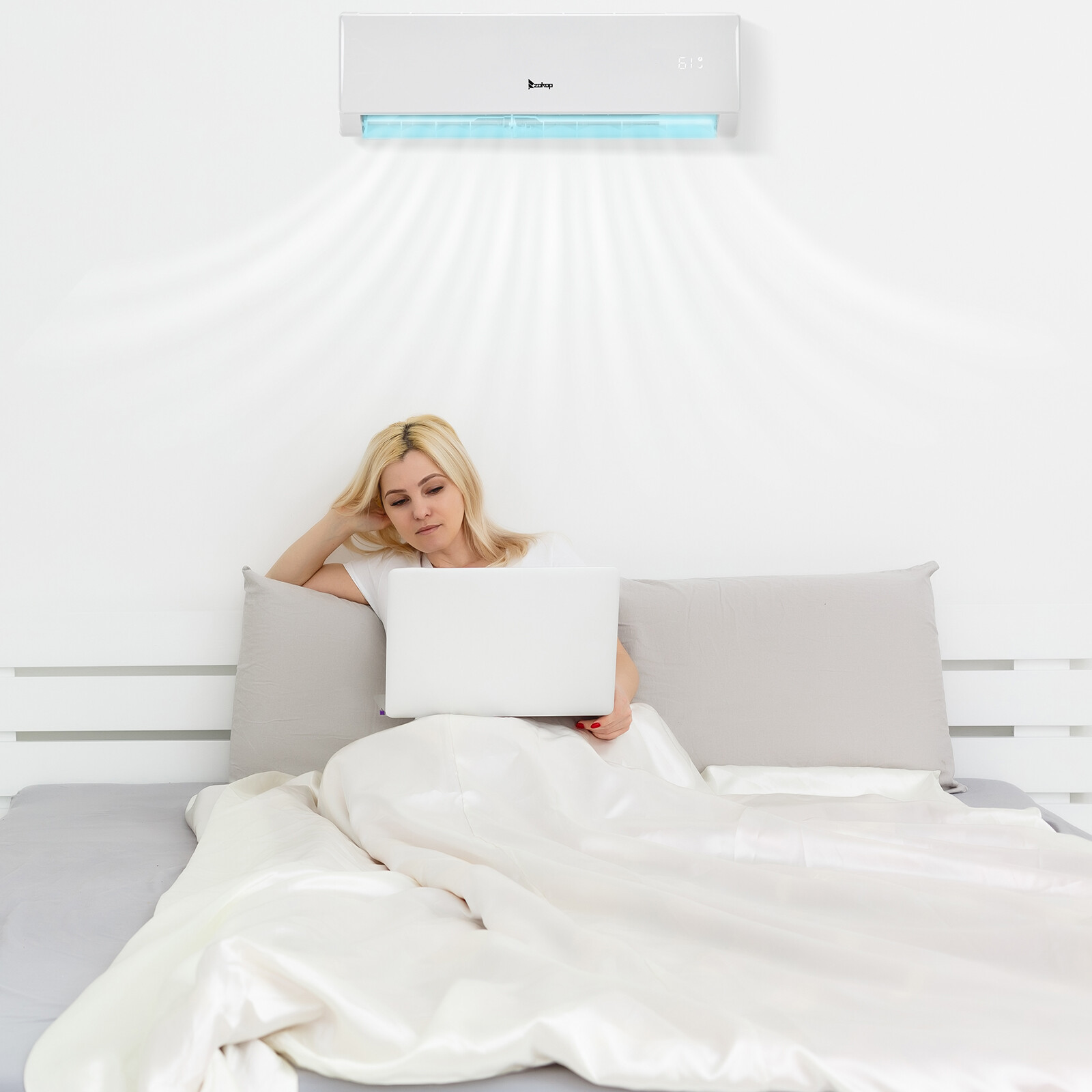 11,000 BTU Ductless Mini Split Air Conditioner, Heat Pump With/AC Unit KIT, Wifi