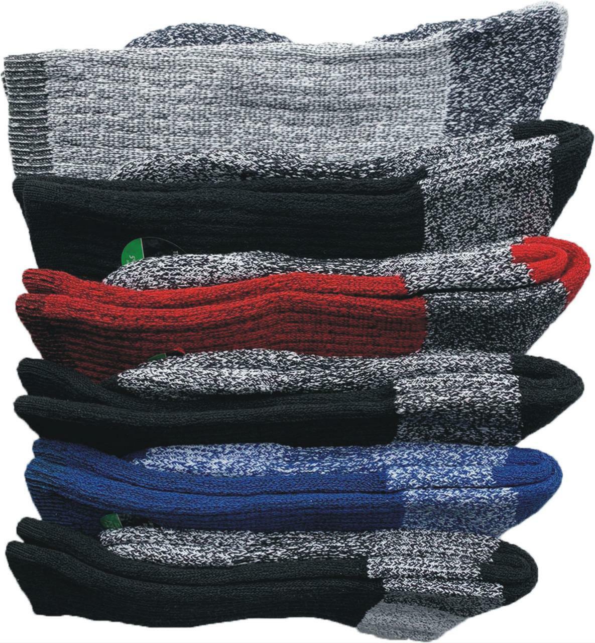6 Pairs Merino Wool Socks Mens Thermal Socks Insulated for Cold Weather 10-13