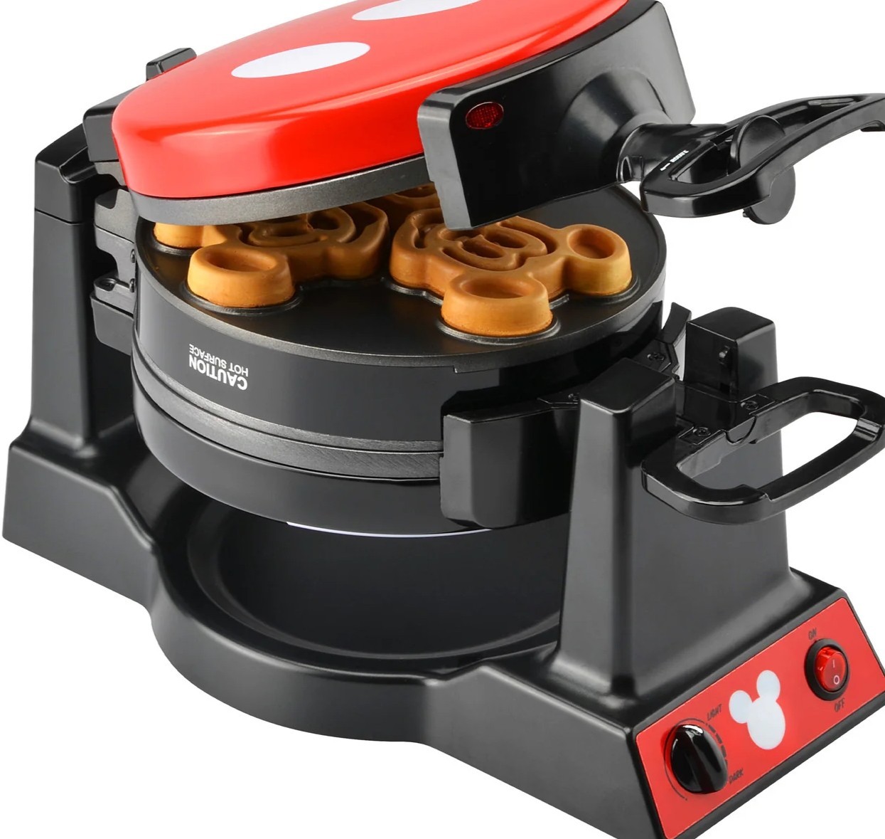 Disney Mickey Mouse 90th Anniversary Double Flip Waffle Maker - NEW 6 at Once