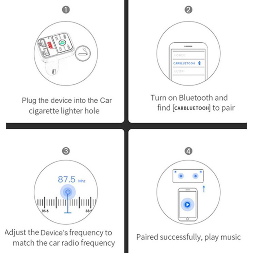In-Car Bluetooth Hands Free MP3 Player/Phone to Radio FM Transmitter Modulator⇖