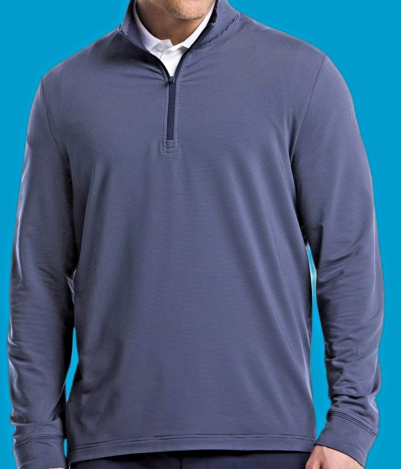 Ben Hogan Men’s Feeder Stripe Golf Mock Neck NAVY Quarter Zip CHOOSE SIZE NEW