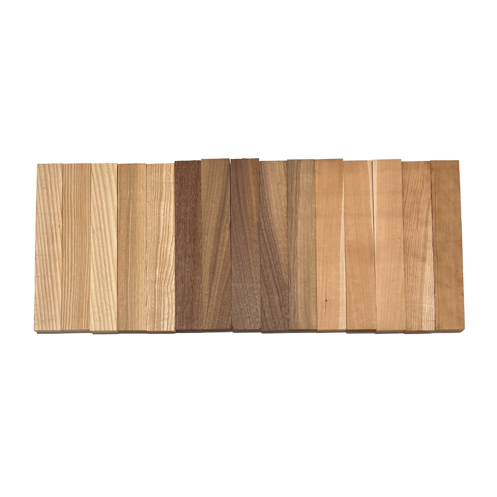 Pack of 15, Variety Species Thin Dimenisonal Lumber Boards(Ash, Cherry, Walnut)