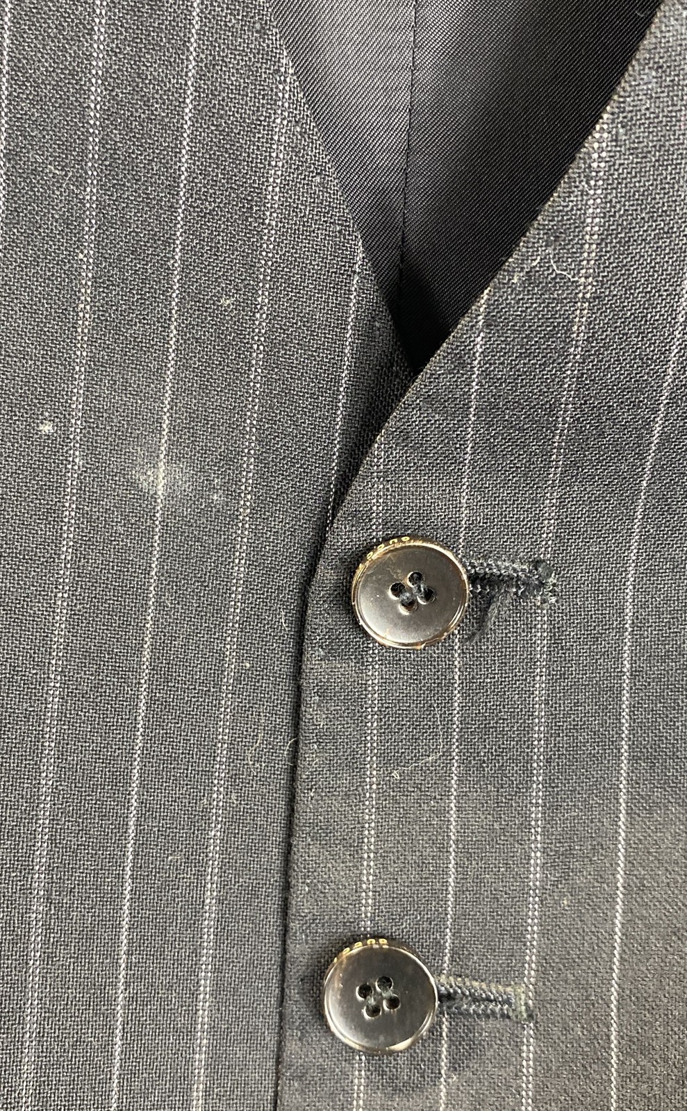 Gucci Men's Black Pinstripe Suit Vest Waistcoat Made in Italy Size 48