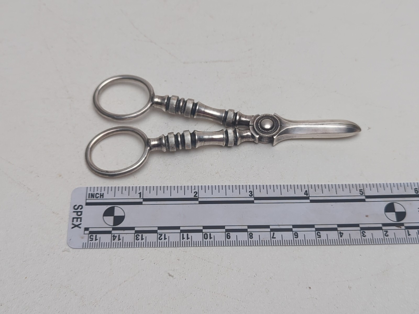 Antique Silver Grape Scissors Shears - Marked England