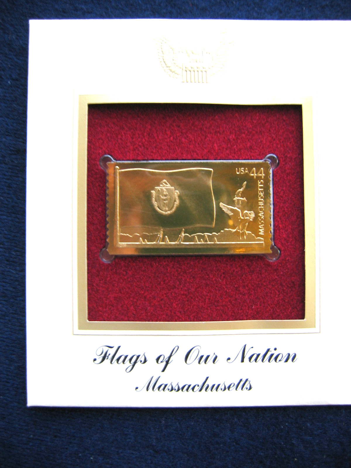 2008 Flags of our Nation Massachusetts Replica FDC 22kt Gold Golden Cover Stamp