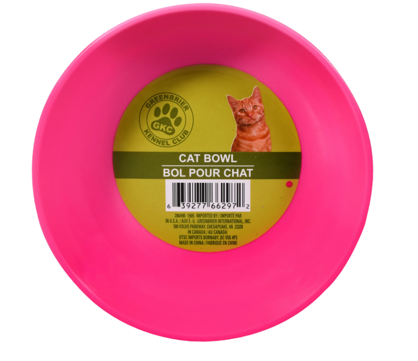 New Small 5 inch Plastic Non Skid Cat Food Bowl Pink, Aqua, Purple ~Choose Color