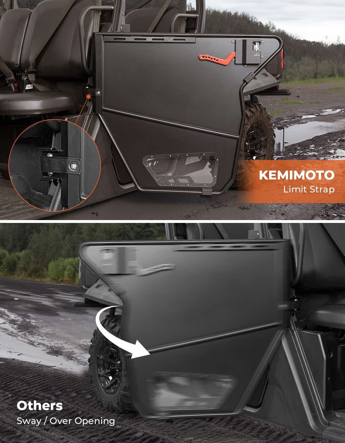 Heavy Duty Aluminum Half Door For Can-Am Defender MAX HD7 HD8 HD9 HD10 715006316