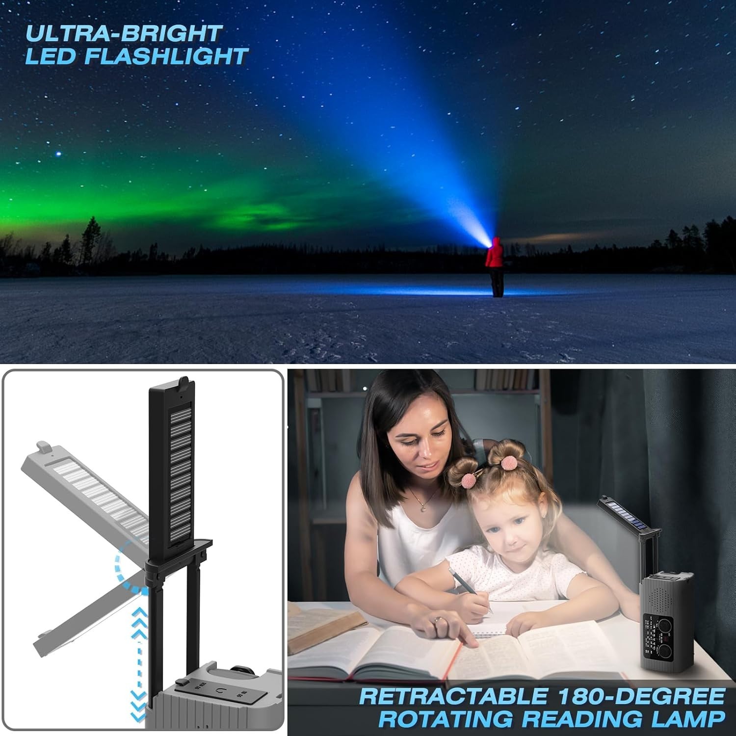 Emergency Radio 4000mAh Solar Hand Crank AM/FM/NOAA Portable Weather Radio with