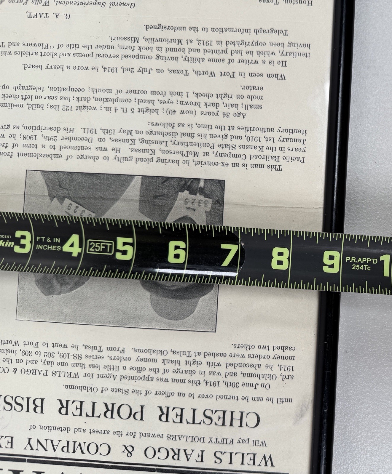 Antique Wells Fargo & Co Reward Wanted Poster Criminal Robber Western Outlaw #3