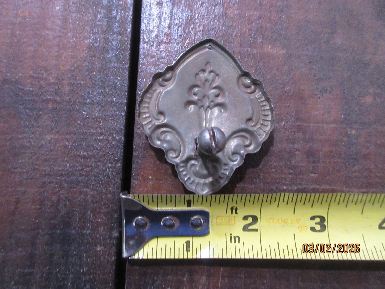 Lot of 9 Vintage Metal Back Played Ring Cabinet Door or Drawer Pulls w/Hardware