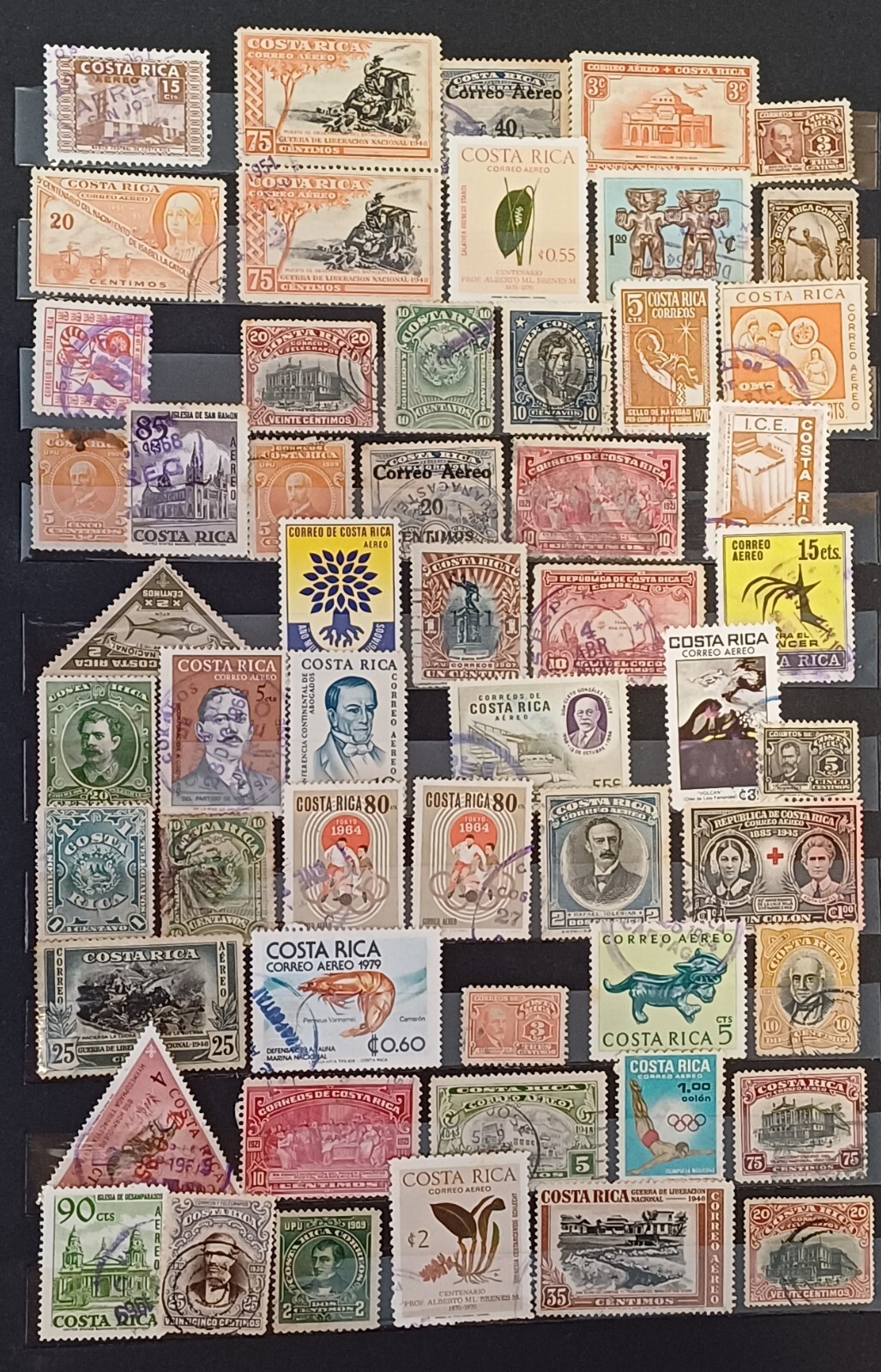 COSTA RICA EARLY MIX LOT VFU MNG MNH