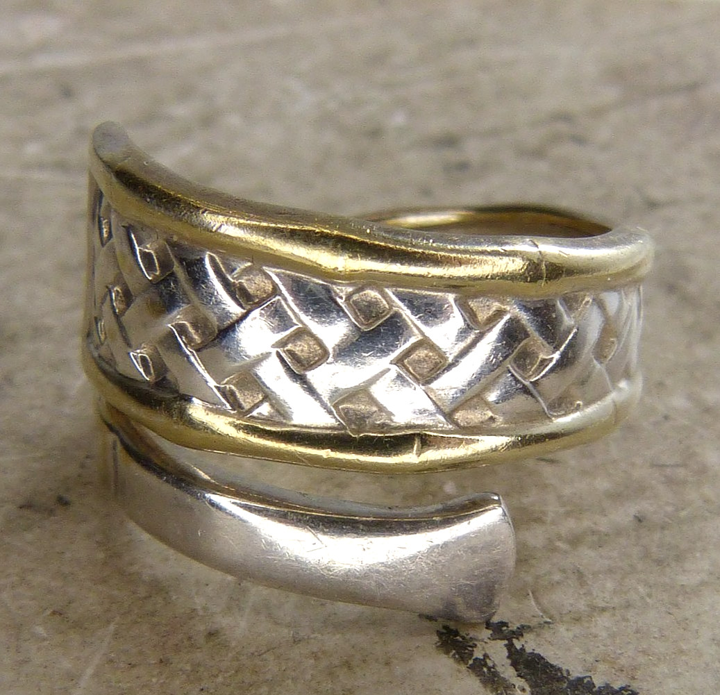 Vintage International Silver Golden Tradewinds Sterling Silver Spoon Ring