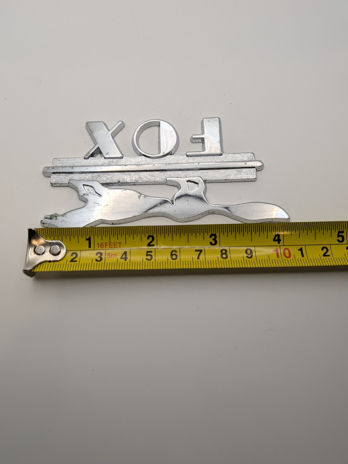 Vintage FOX Chevrolet Baltimore MD Car Dealership Emblem Chrome 4.25"x2.25"