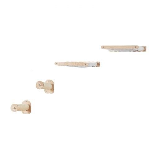 Wall Mounted Cat Shelves with 2 Jumping Posts 2 Hammocks up to 40 lbs