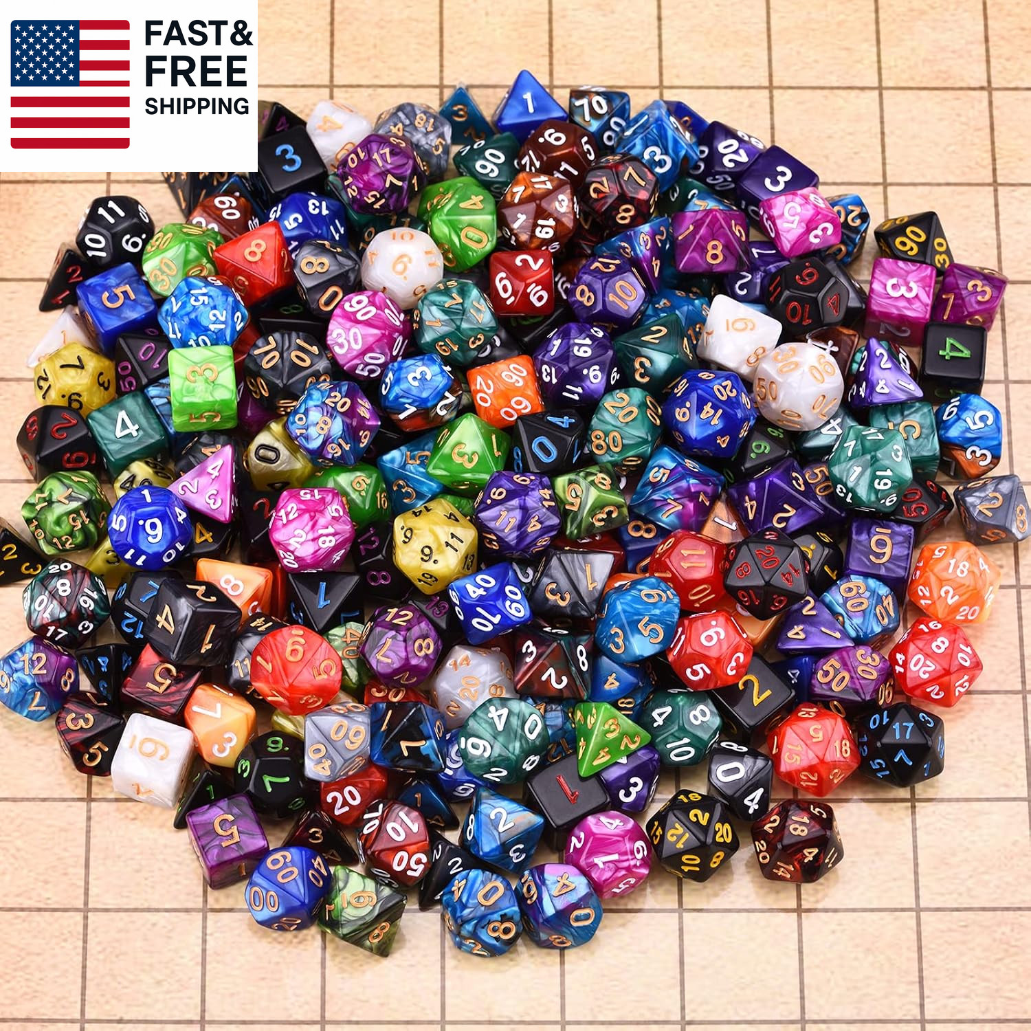 DND RPG Dice Sets 30 X 7 Polyhedral Dice (210Pcs) for Dungeons and Dragons Tabl