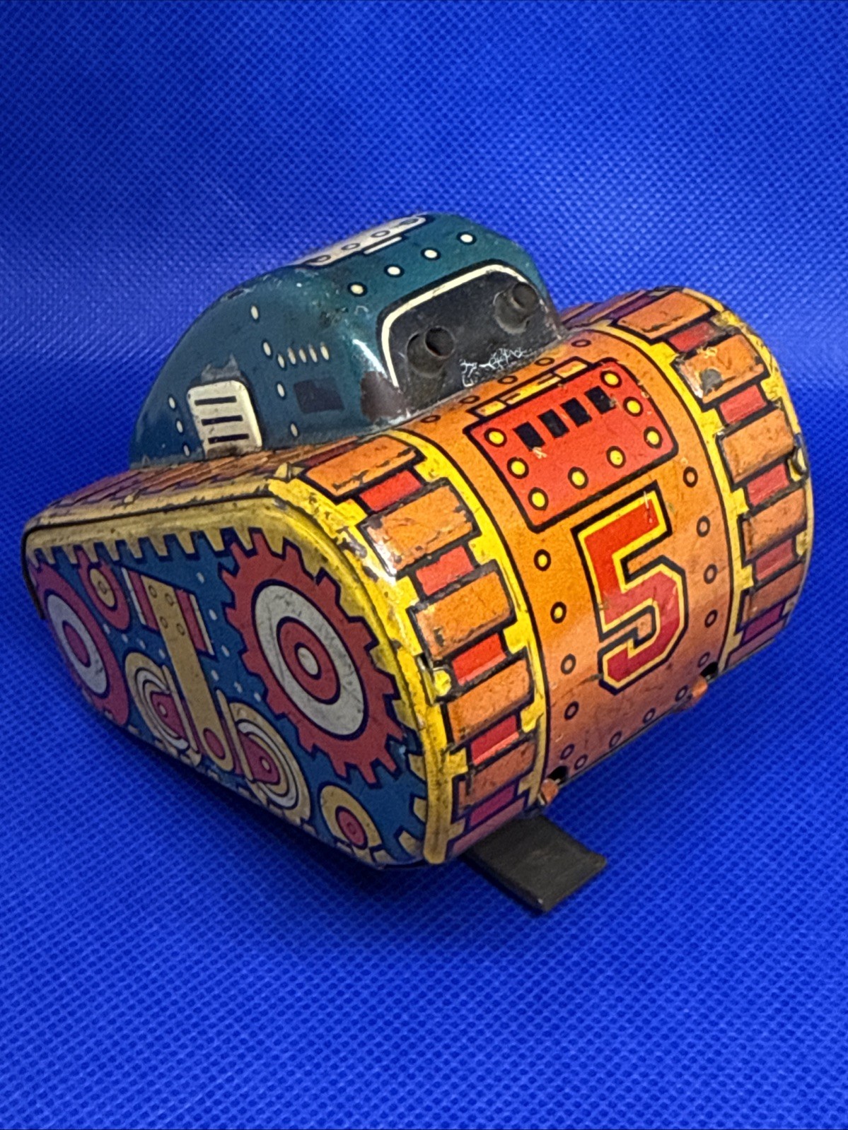 VINTAGE MARX TIN WIND UP TOY SPARKLING TANK #5 (read)