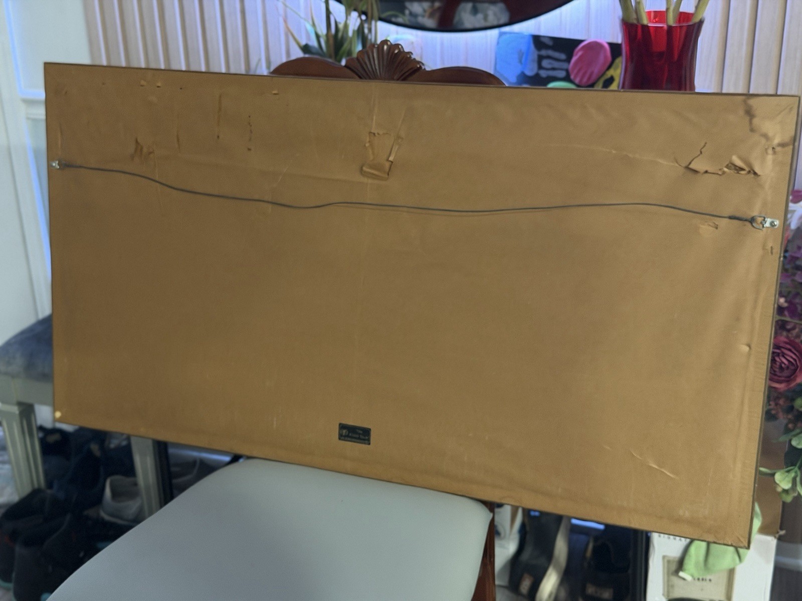 Asian Lotus Wall Art Framed Chinese Style Birds Bamboo Decor