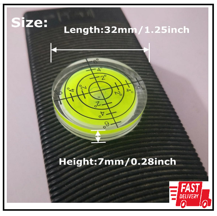 3Pcs Circular Bubble Level Bullseye Degree Marked Surface Round Spirit Levels Me